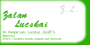 zalan lucskai business card